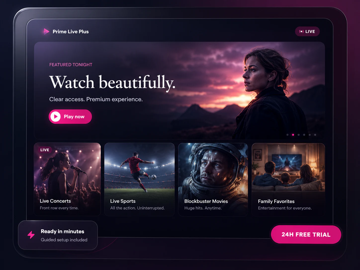 Prime Live Plus premium streaming experience